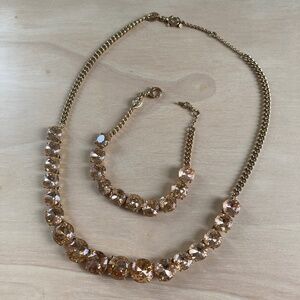 Fossil Topaz Crystal Necklace and Bracelet